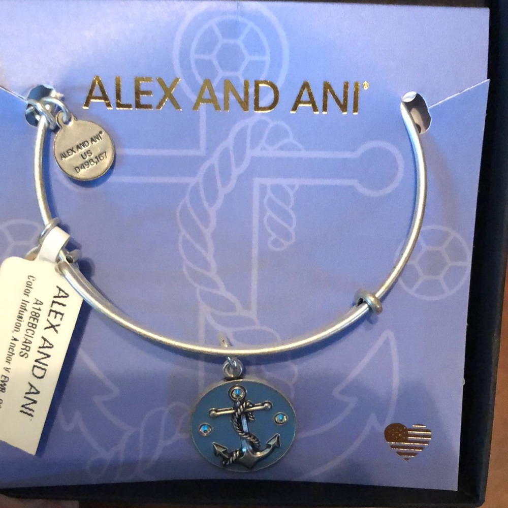 Alex and Ani Anchor Bracelet with Swarovski charms